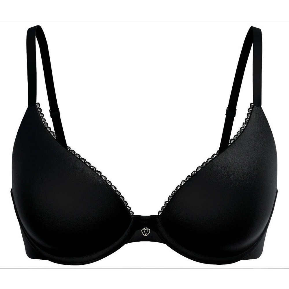 Victoria Secret Perfect Shape Smooth Padded Wired Push-Up Bra - Black 32C - $55